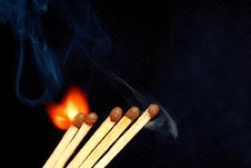 Burning Matches Stock Photos