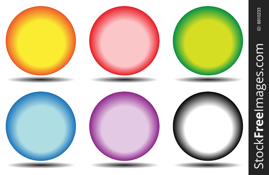 Colorful vector buttons for web design