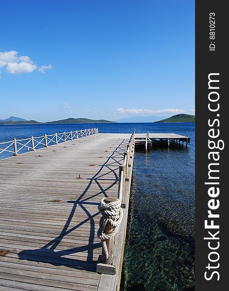Wharf in the winter at the bodrum coast
