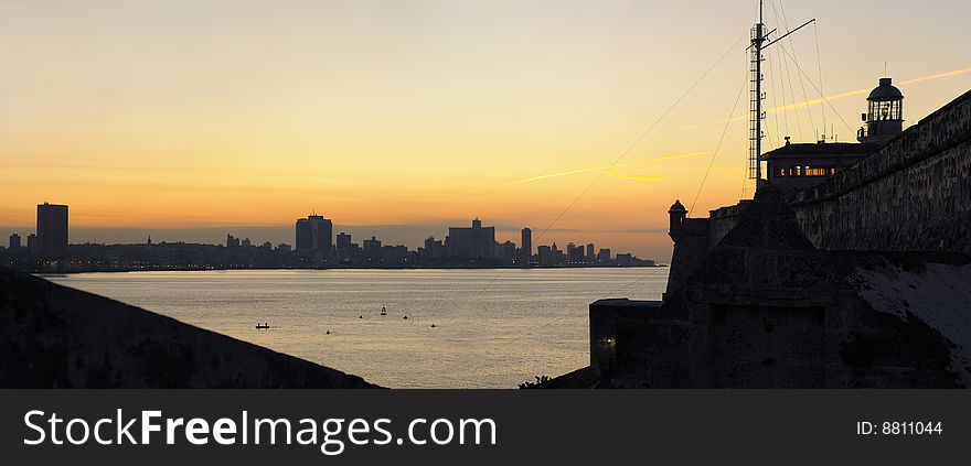 Havana Skyline At Sunset