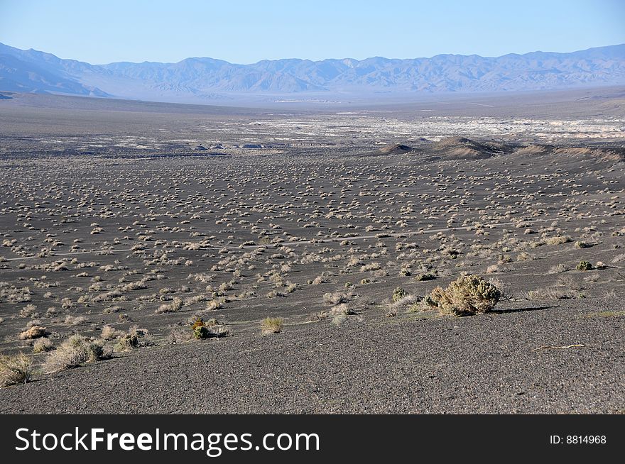 Volcanic landscape in the Death Valley national park in California near Ubehebe Crater. Volcanic landscape in the Death Valley national park in California near Ubehebe Crater