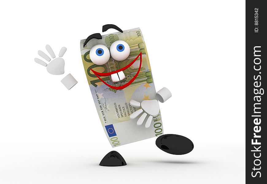 Ridiculous cheerful funny euro banknote