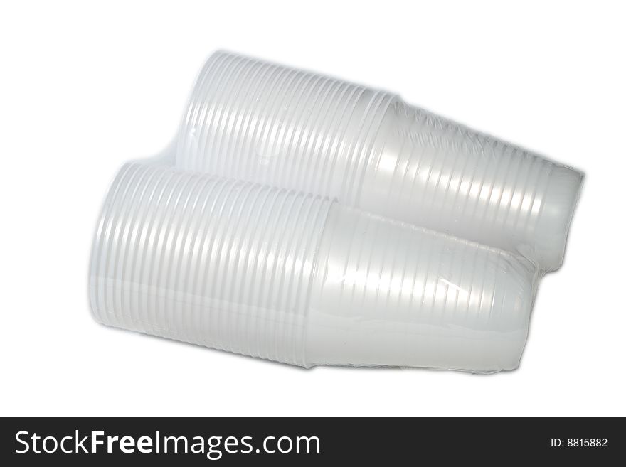 Package of a plastic disposable drinking cups