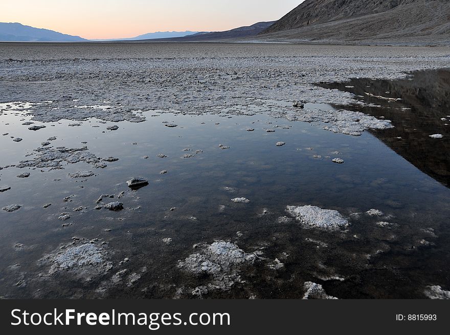 Salt field of badwater in death valley