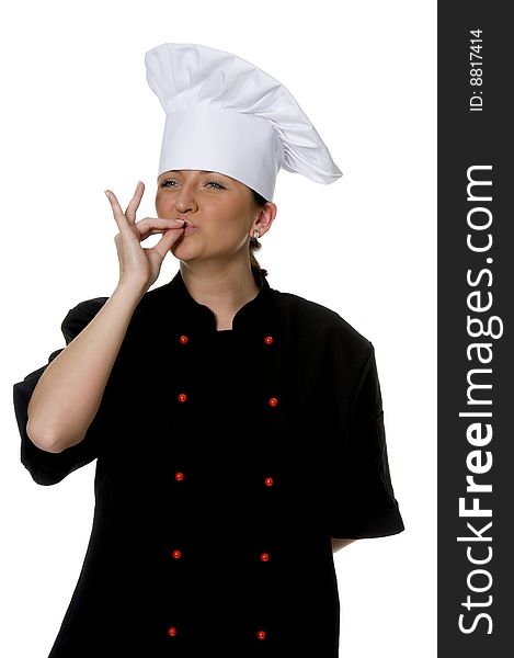 Girl in the cook clothes