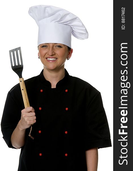 Girl in the cook clothes