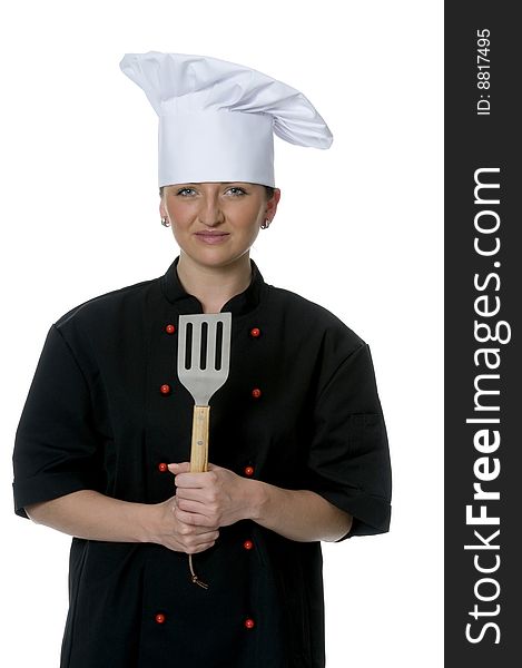 Girl in the cook clothes