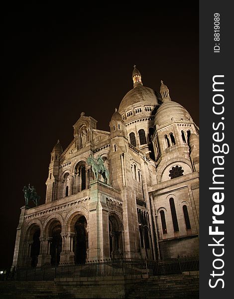 Night view af the sacre coeur, Paris, France. Night view af the sacre coeur, Paris, France