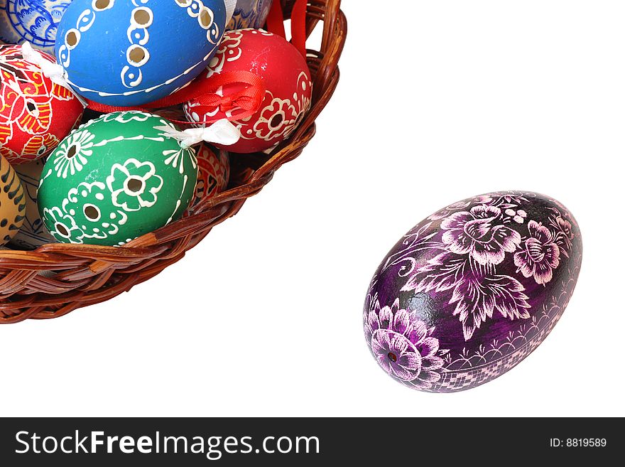 Beautiful Easter egg isolated on the white background