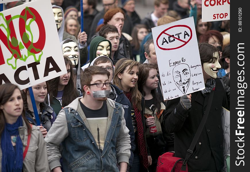 ACTA Protest On The Streets Of Dublin