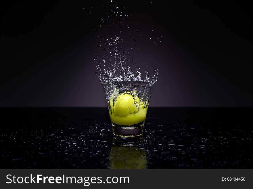 Clear Shot Glass With Tennis Ball