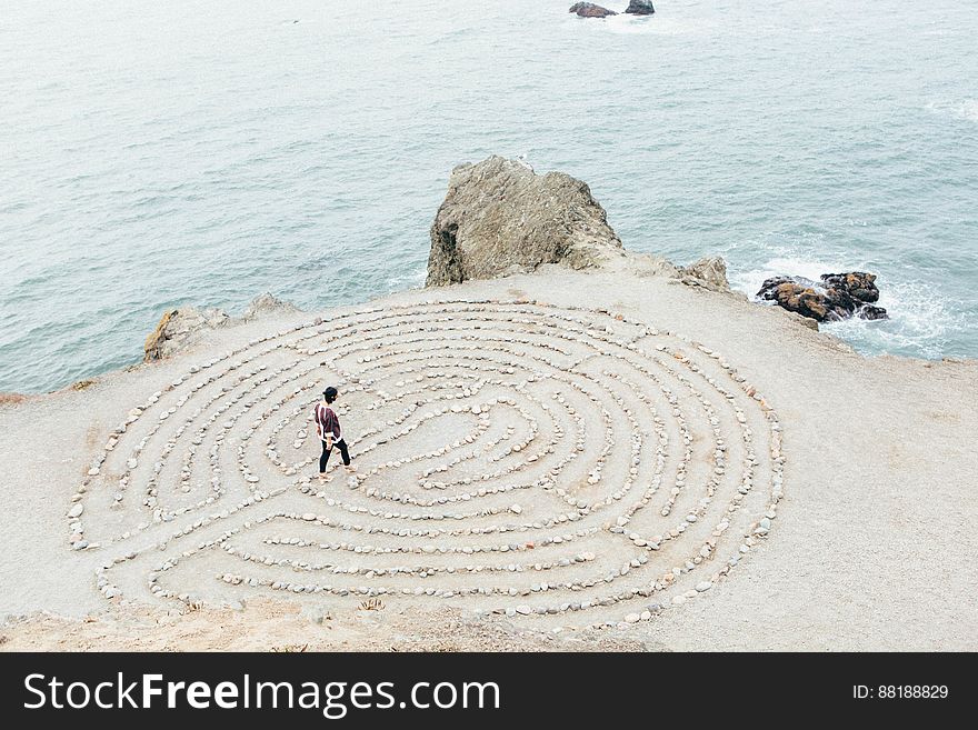 Rock Pattern Design On Beach