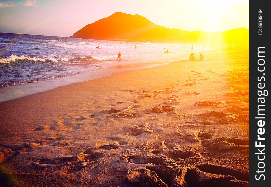 Sunset In Garopaba Beach - Santa Catarina, Brazil