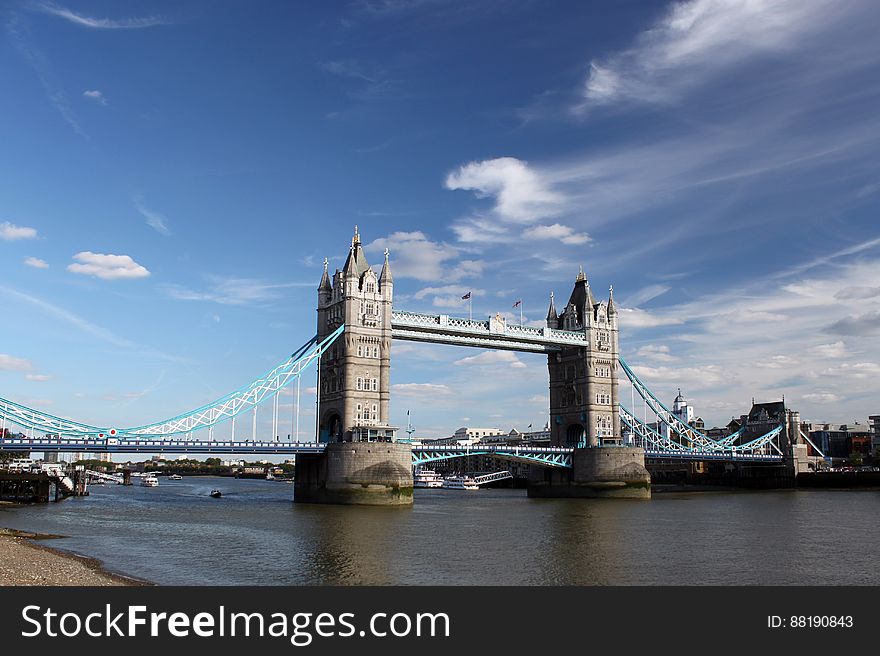 Twin Bridge Under Clear Sky