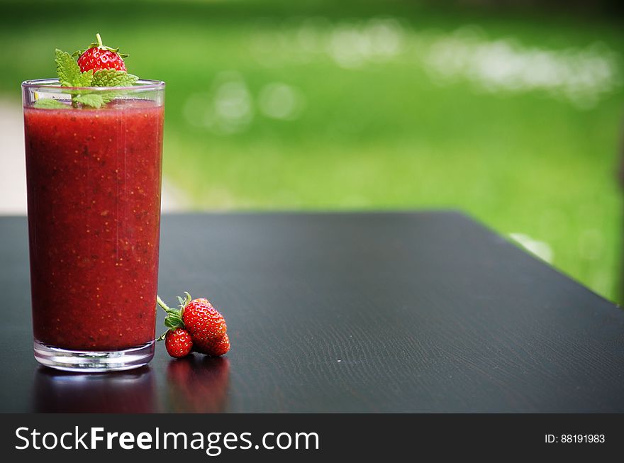 Strawberry Juice in Focus Photography