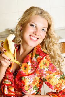 Pretty Girl Eating A Banana Stock Image Pretty Girl Eating A Banana Stock Image