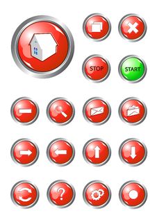 Red Buttons Collection Part 1 Stock Photos