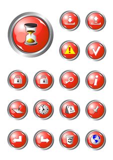 Red Buttons Collection Part 2 Stock Photos Red Buttons Collection Part 2 Stock Photos
