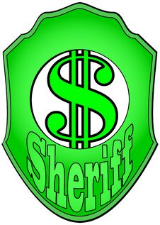 Sheriff Badge With Green Dollar Sign Royalty Free Stock Photo