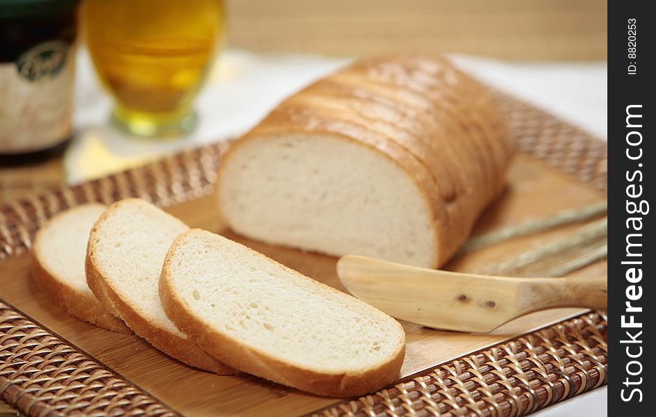 Closeup of fresh sliced bread