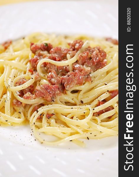 Italian pasta with meat sauce. Italian pasta with meat sauce