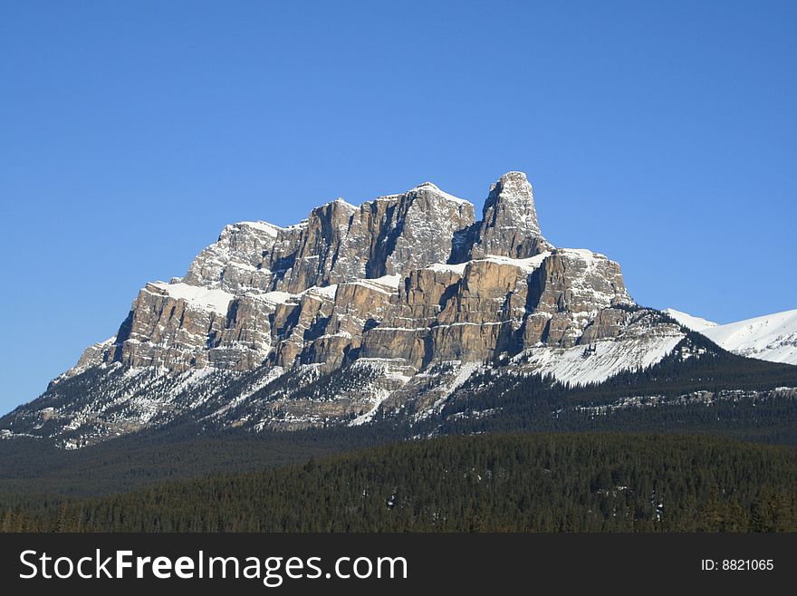 Castle Mountain located in the beautiful Rocky Mountains of Banff National Park