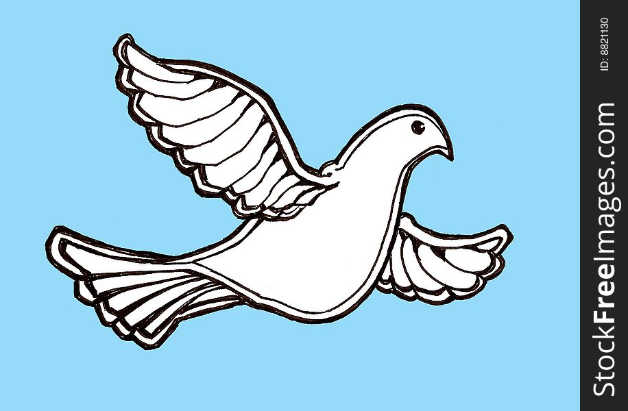 Dove In Flight Blue