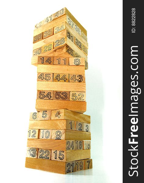 Wood Block Tower with Numbering. Wood Block Tower with Numbering