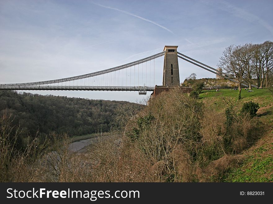 Clifton suspension bridge over Avon gorge, Bristol