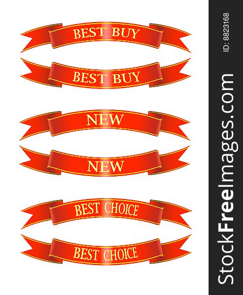 Illustration of red business ribbons
