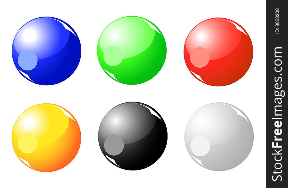 Illustration of color sphere collection