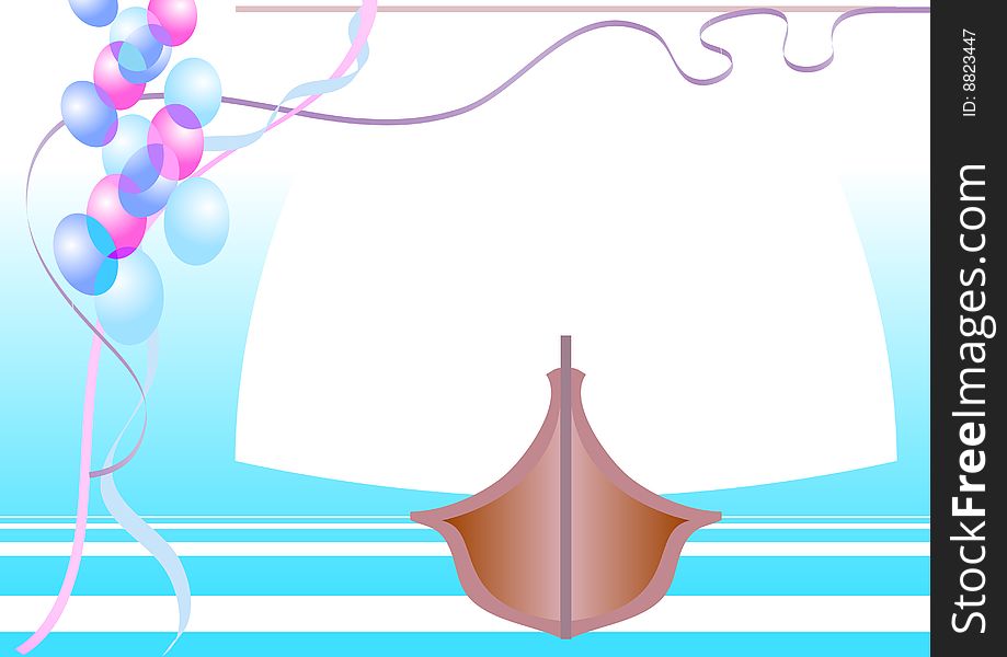 There are white sail on a background of the sea, a sheaf of spheres and easy ribbons. There are white sail on a background of the sea, a sheaf of spheres and easy ribbons
