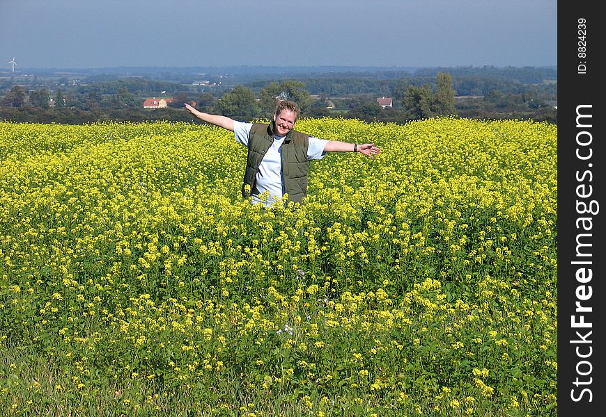 Happy woman in the meadow - freedom and bright future. Happy woman in the meadow - freedom and bright future