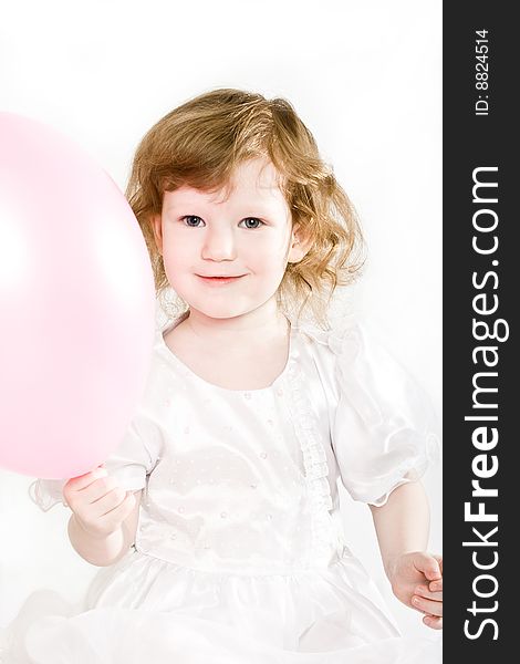 Cute little girl with an air balloon. Cute little girl with an air balloon