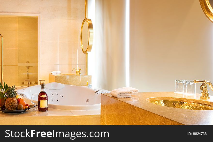 Enjoy your Jacuzzi bathtub in the luxury hotel