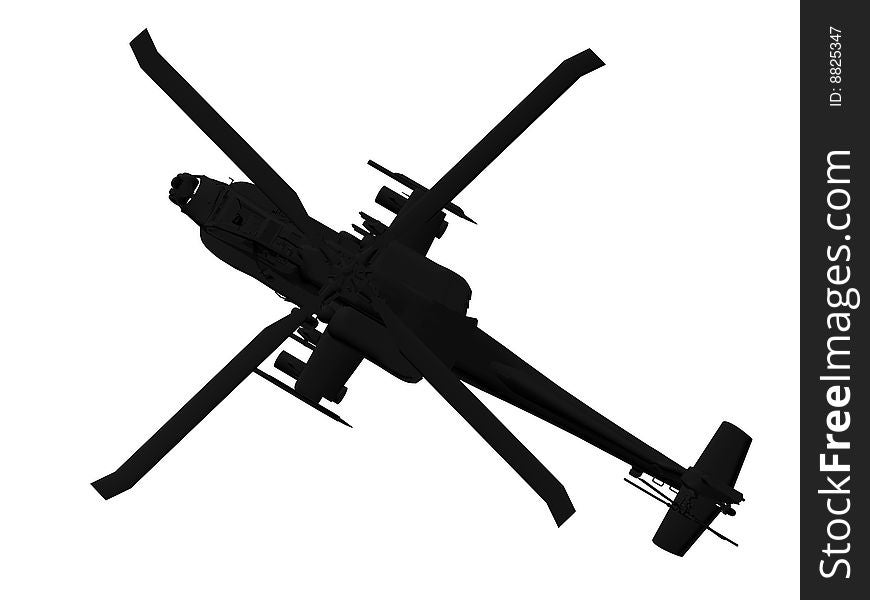 Silhouette of helicopter on white background. Silhouette of helicopter on white background