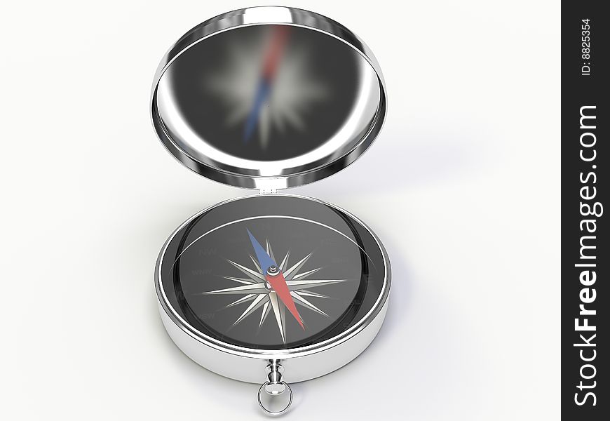 Isolated metall compass on the  white background