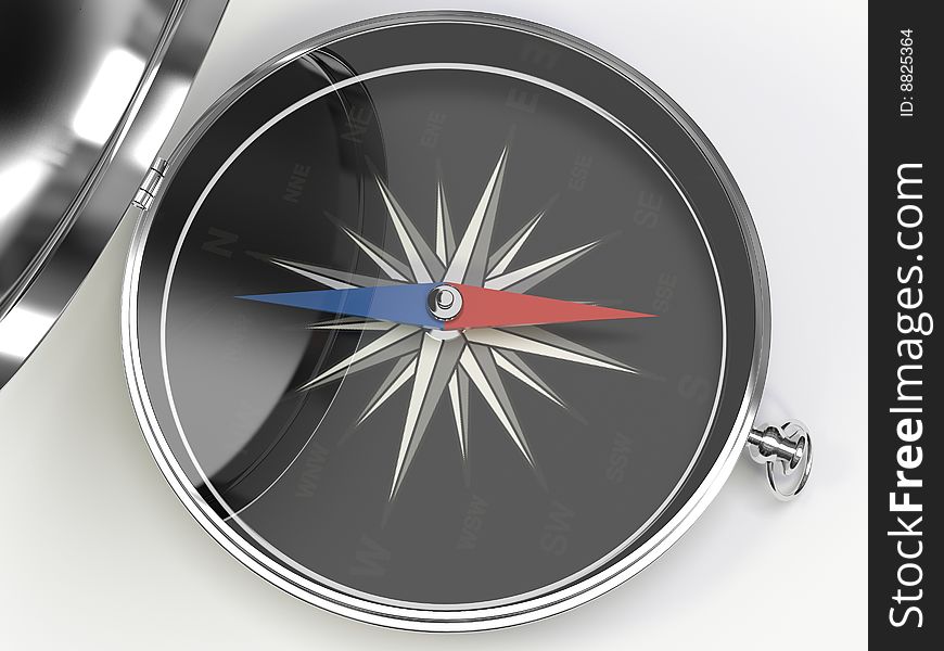 Isolated metall compass on the  white background