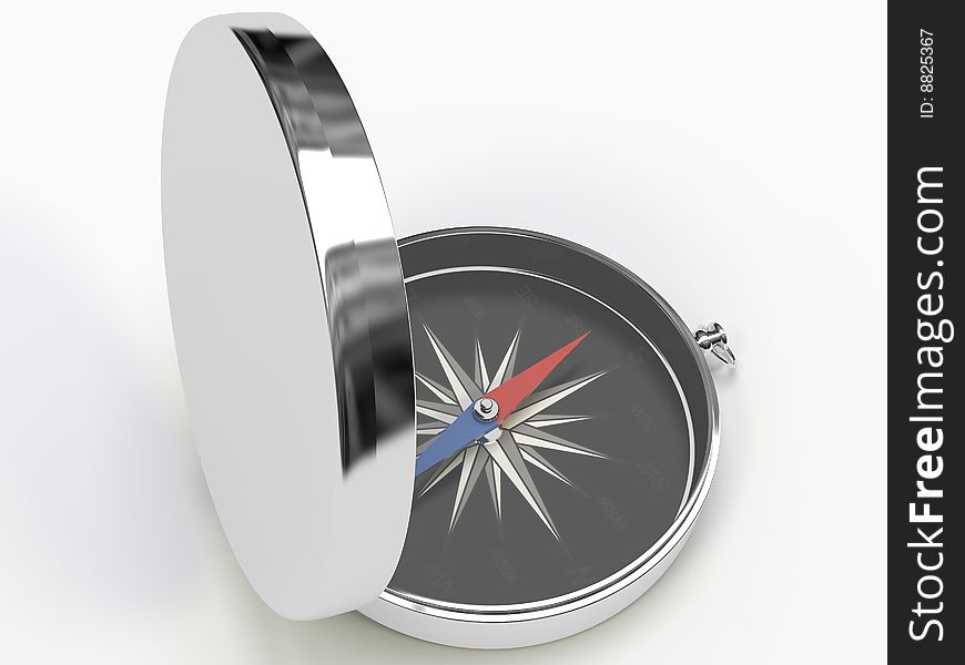 Isolated metall compass on the  white background