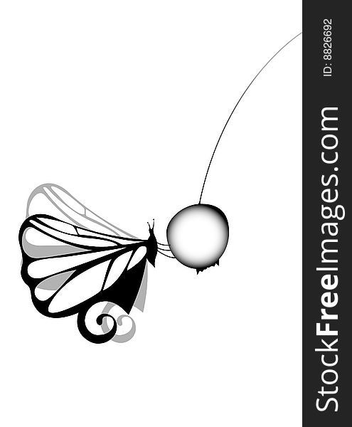 Vector illustration of stylized butterfly for design. Vector illustration of stylized butterfly for design