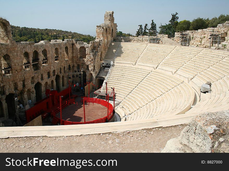 Rebuilded ancient amphitheater in Greece