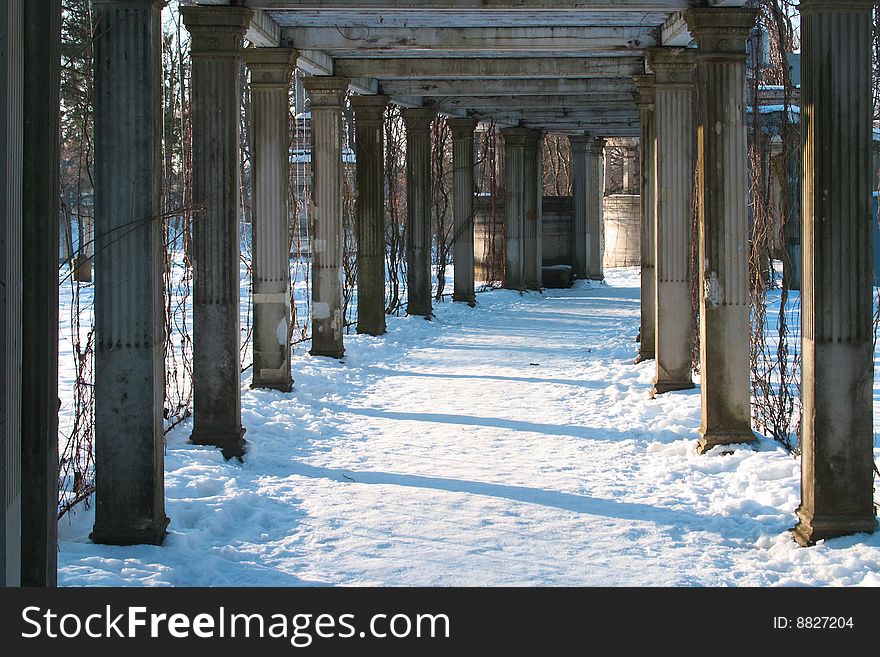 Old colonnade in winter (St. Petersburg, Russia). Old colonnade in winter (St. Petersburg, Russia)