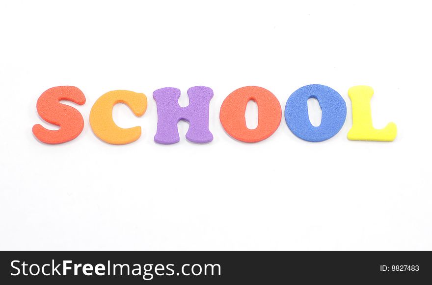 School Spelled In Foam Letters