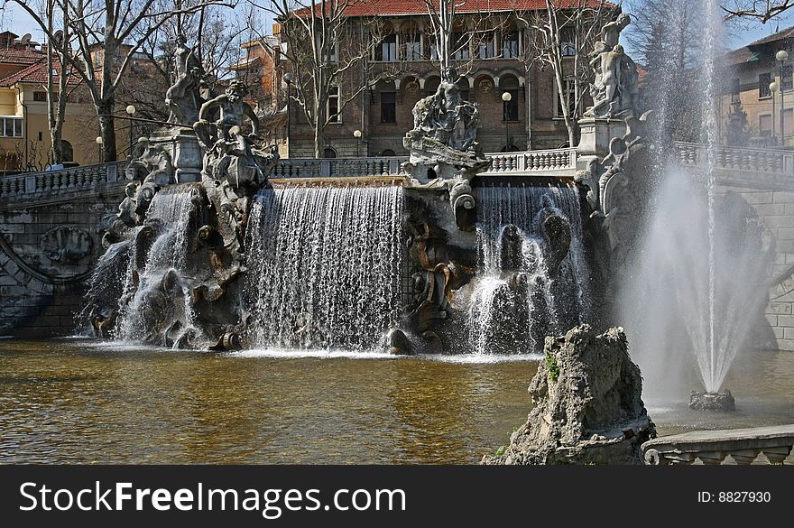 This is the twelve months fountain in valentino park in turin
