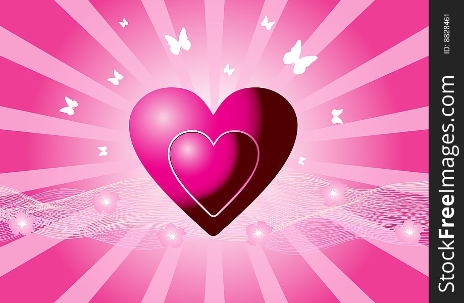 Pink vector hearts
