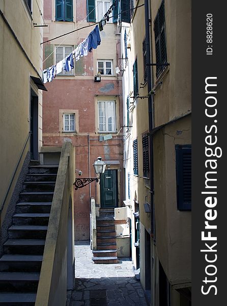 Camogli, a small tourist town in liguria