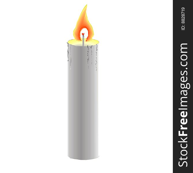 Candle vector illustration when light is gone