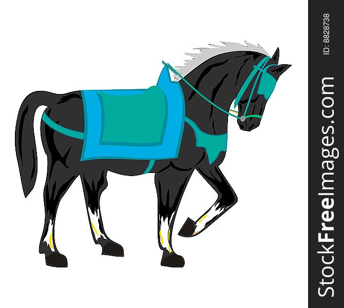Black knight horse vector illustration. Black knight horse vector illustration