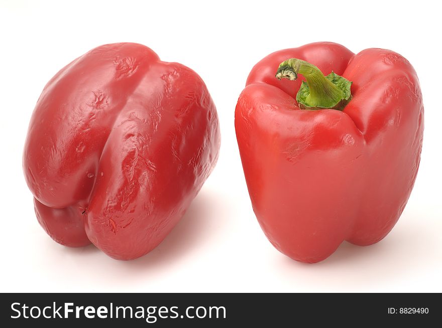 Red sweet pepper, isolated on white background