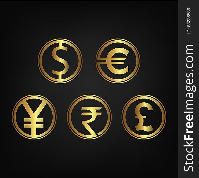 International currency icon collection